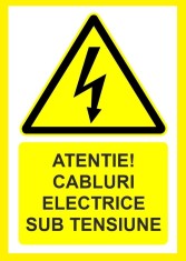 Placuta pentru cabluri electrice sub tensiune foto