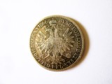 An foarte rar! Austro-Ungaria 1 Florin 1866 A UNC argint .900 cu patina deosebita,diametrul=29 mm,greutate=12,22 grame