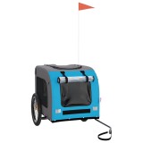 Cumpara ieftin Remorca bicicleta animale companie, albastru/gri, oxford/fier