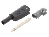 Conector Banană 4mm 32A 1kV Negru cu Izolație