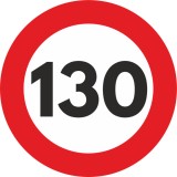 Autocolant Sticker &bdquo;Limita Viteza&rdquo; Reflectorizant &ndash; 130km/h