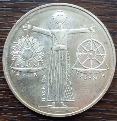 (A422) MONEDA DIN ARGINT GERMANIA - 10 MARK 2000 LIT. A, EXPO 2000, PURITATE 925 foto
