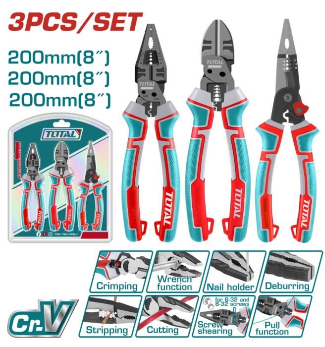 TOTAL - SET 3 CLESTI MULTIFUNCTIONALI Cr-V
