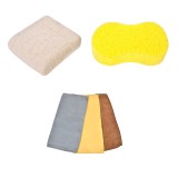 Set curatare auto, Mobi, interior-exterior,3 lavete, 2 bureti, multicolor