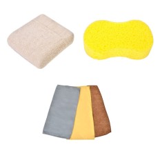 Set curatare auto, Mobi, interior-exterior,3 lavete, 2 bureti, multicolor foto