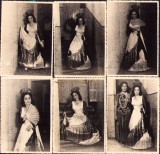 P1142 Lot de 6 poze cu o artistă de operă, București, 1947
