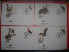 HOPCT PLIC FDC NR 1514 SET 4 FDC PASARI RAPITOARE UNGARIA 1983