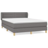 Cumpara ieftin Pat box spring cu saltea, gri inchis, 140x200 cm, textil