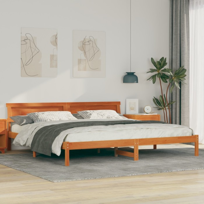 vidaXL Cadru de pat Maro ceruit 180 x 200 cm Lemn masiv de pin