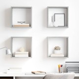 vidaXL Rafturi de perete cub, 4 buc., gri beton, 30x15x30 cm 807011