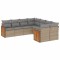 Set canapele de gradina, 8 piese, cu perne, bej, poliratan