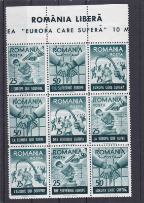 Spania/Romania, Exil romanesc, Europa care sufera, em. a XV-a, dant., 1959, MNH foto