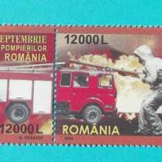 TIMBRE ROMANIA 2004 L.P.1654a POMPIERII SERIE CU VINIETA MNH