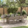 VidaXL Set de masă pentru grădină 11 pcs Gri Rattan poli 3365418