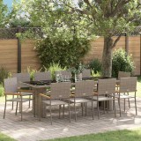 Cumpara ieftin Set de masă pentru grădină 11 pcs Gri Rattan poli