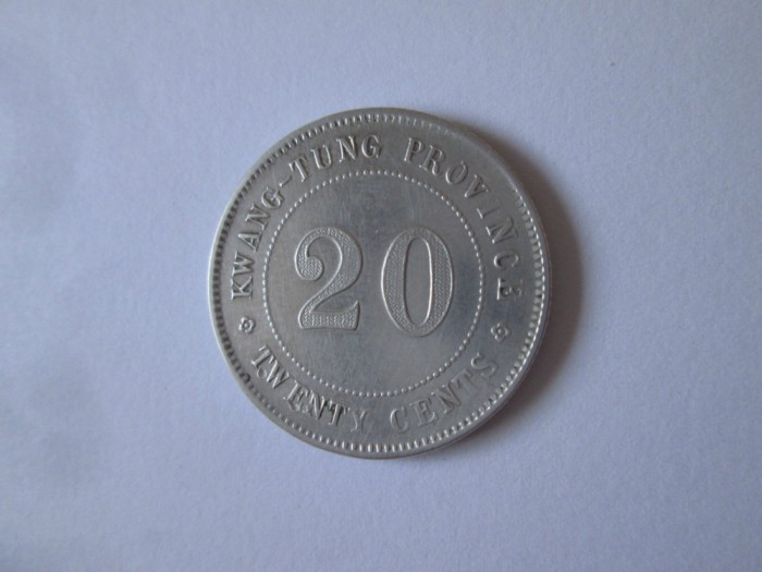 China provincia Kwang-Tung 20 Cents 1920 argint