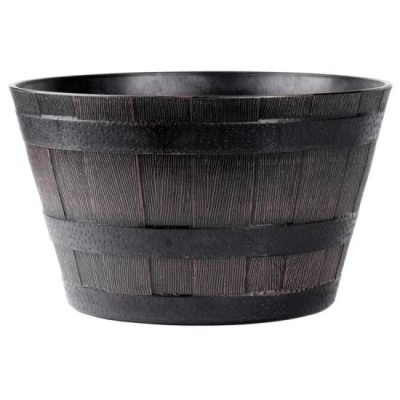 Ghiveci decorativ de flori, rotund, model lemn, teak, 38x28 cm GartenVIP DiyLine foto