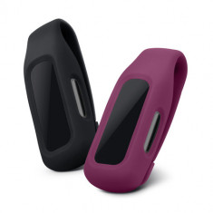 Set 2 Huse pentru Fitbit Inspire 2/Ace 3, Kwmobile, Negru/Violet, Silicon, 54017.04