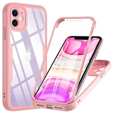 Husa pentru iPhone 12 + Folie - Techsuit ColorVerse 360 Series - Pink foto
