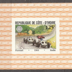 Ivory Coast 1981 Cars, Grand Prix de France, 125F, imperf. sheet, MNH S.077