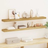 vidaXL Rafturi de perete, 2 buc., 110x15x4 cm, lemn masiv de tec 340757