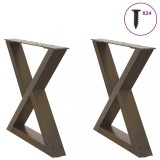 Gossi picioare masuta de cafea 2 buc otel natural 50x(42-43,3)cm otel