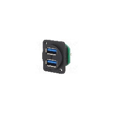 Conector USB A, in&amp;#351;urubare, orificiu pentru &amp;#351;urub cap plat, pt. montare pe panou, CLIFF - CP30105X