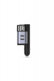 Purificator de Aer Auto 2 in 1 cu Ionizare, 2 Porturi USB pentru Incarcare dispozitive, Fast Charging, Design modern cu finisaje din Aluminiu Elimina, Oem