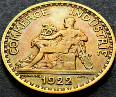 Moneda istorica (BUN PENTRU) 1 FRANC - FRANTA, anul 1922 * cod 4435 foto