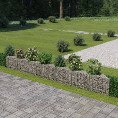 vidaXL Gabion perete, oțel galvanizat, 450 x 30 x 50 cm foto