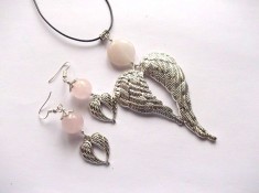 Set aripi ingerasi cu cuart roz 48151