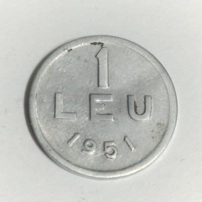 1 leu 1951 - Aluminiu - STAREA DIN FOTO foto