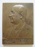 RARA! PLACHETA BRONZ GH.IONESCU BRAILA PRES.ASOC.MEDICILOR VETERINARI ROMANI 1939