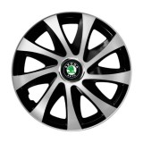 Cumpara ieftin Set 4 capace roti Drift exrta silver&amp;black R15 Compatibil Cu Skoda