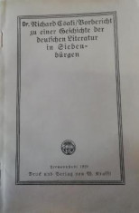 Vorbericht zu einer Geschichte der deutschen Literatur in Siebenburgen foto