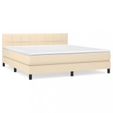 Cumpara ieftin Pat continental cu saltea, crem, 180x200 cm, textil