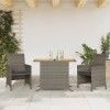 VidaXL Set bistro de grădină cu perne, 3 piese, gri, poliratan 365125