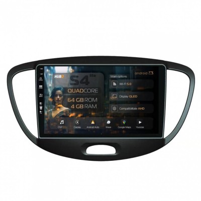 Navigatie Hyundai I10 (2007-2013) 4GB RAM Android 13 Quadcore DSP GPS Wi-FI Carplay Android Auto USB Bluetooth Waze Touchscreen 9 inch foto