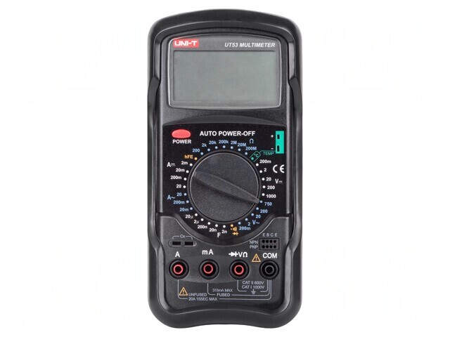 Multimetru Digital LCD UT53 - 200mV-1kV, -20&divide;1000&deg;C