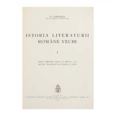 N. Cartojan, Istoria Literaturii Romane Vechi, 3 volume colligate, cu dedica?ie foto