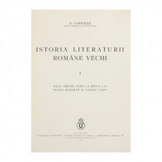 N. Cartojan, Istoria Literaturii Române Vechi, 3 volume colligate, cu dedicație