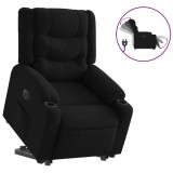 Cumpara ieftin Fotoliu electric rabatabil cu ridicare, negru, textil