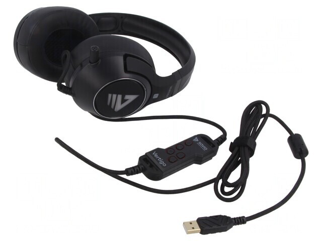 Căști cu Microfon USB Negru-Roșu 2.4m