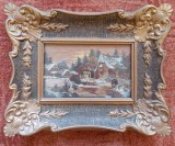 Goblen Peisaj de iarnă &icirc;n sat