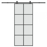 VidaXL Ușă glisantă cu set feronerie, 90x205 cm, sticlă ESG/aluminiu