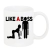 Cana alba personalizata &quot;Like a boss&quot;, INOVATIX&reg;. 330ml, Oem