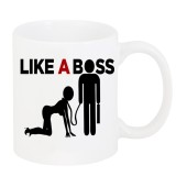 Cana alba personalizata &quot;Like a boss&quot;, INOVATIX&reg;. 330ml, Oem