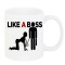 Cana alba personalizata &quot;Like a boss&quot;, INOVATIX&reg;. 330ml