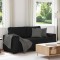 vidaXL Canapea cu 2 locuri negru 140 cm stofa 4105168