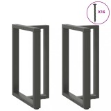 vidaXL Picioare de masă de bar &icirc;n formă de T, 2 buc., antracit, 60x35x(90-91) cm, oțel
